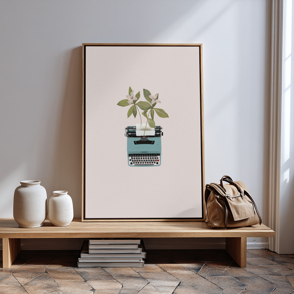 Lærred - Botanical typewriter in guest room