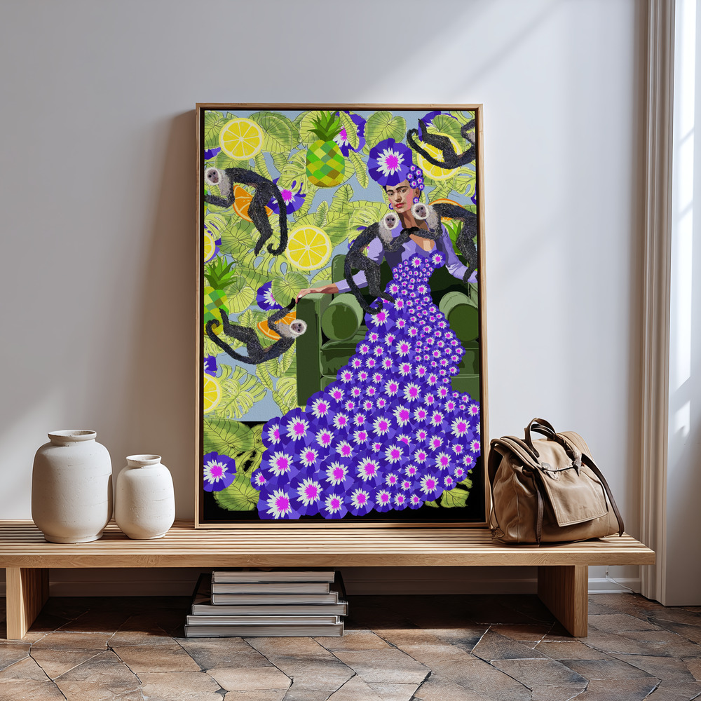 Canvas print - Frida in the Garden by the entrance