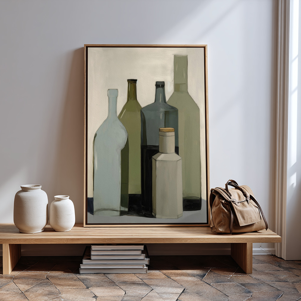 Canvas schilderi - Big Green Bottles bij de ingang