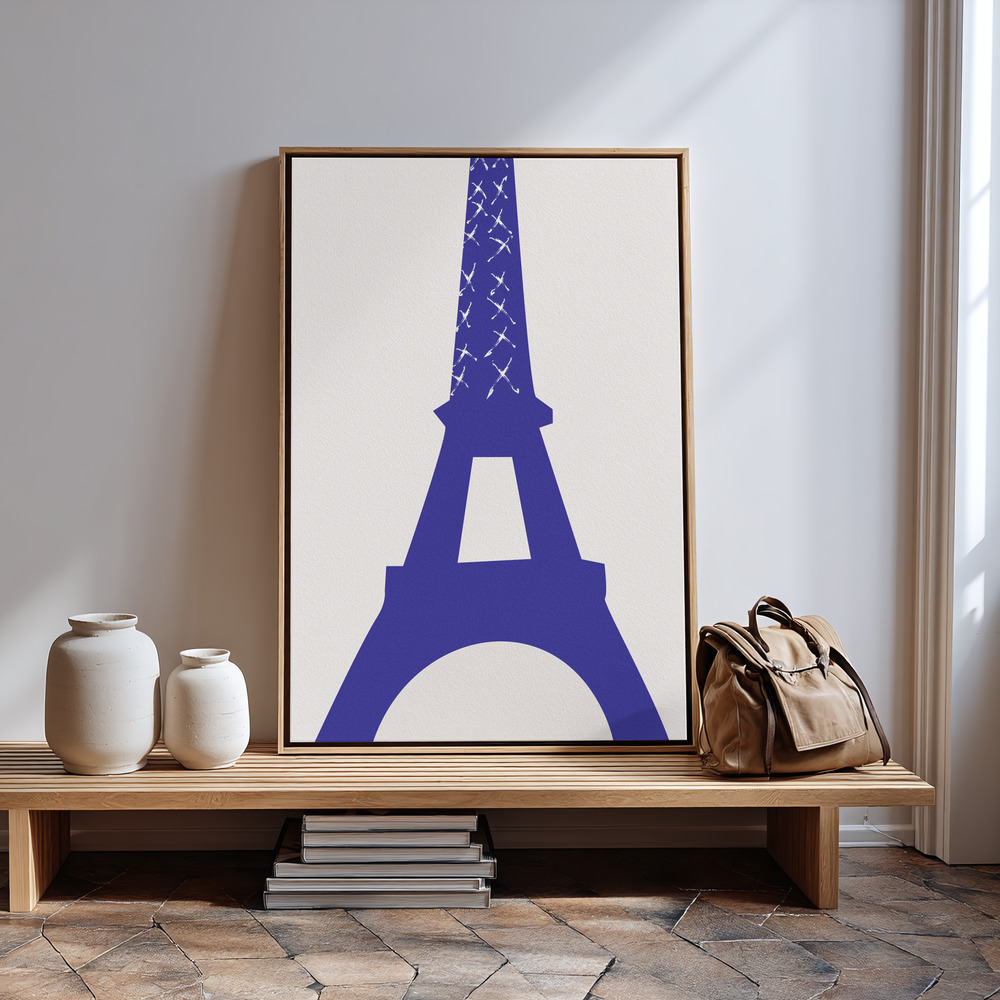 Canvas print - Eiffel Bleu in guest room