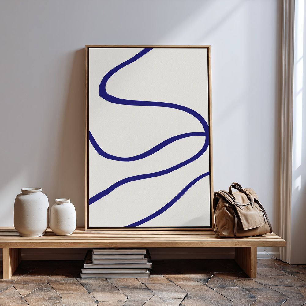 Canvas print - Blue Lines in guest room