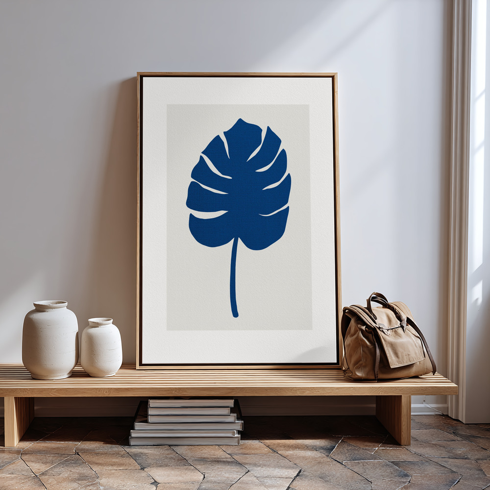 Canvas print - Leaf Blue in guest room