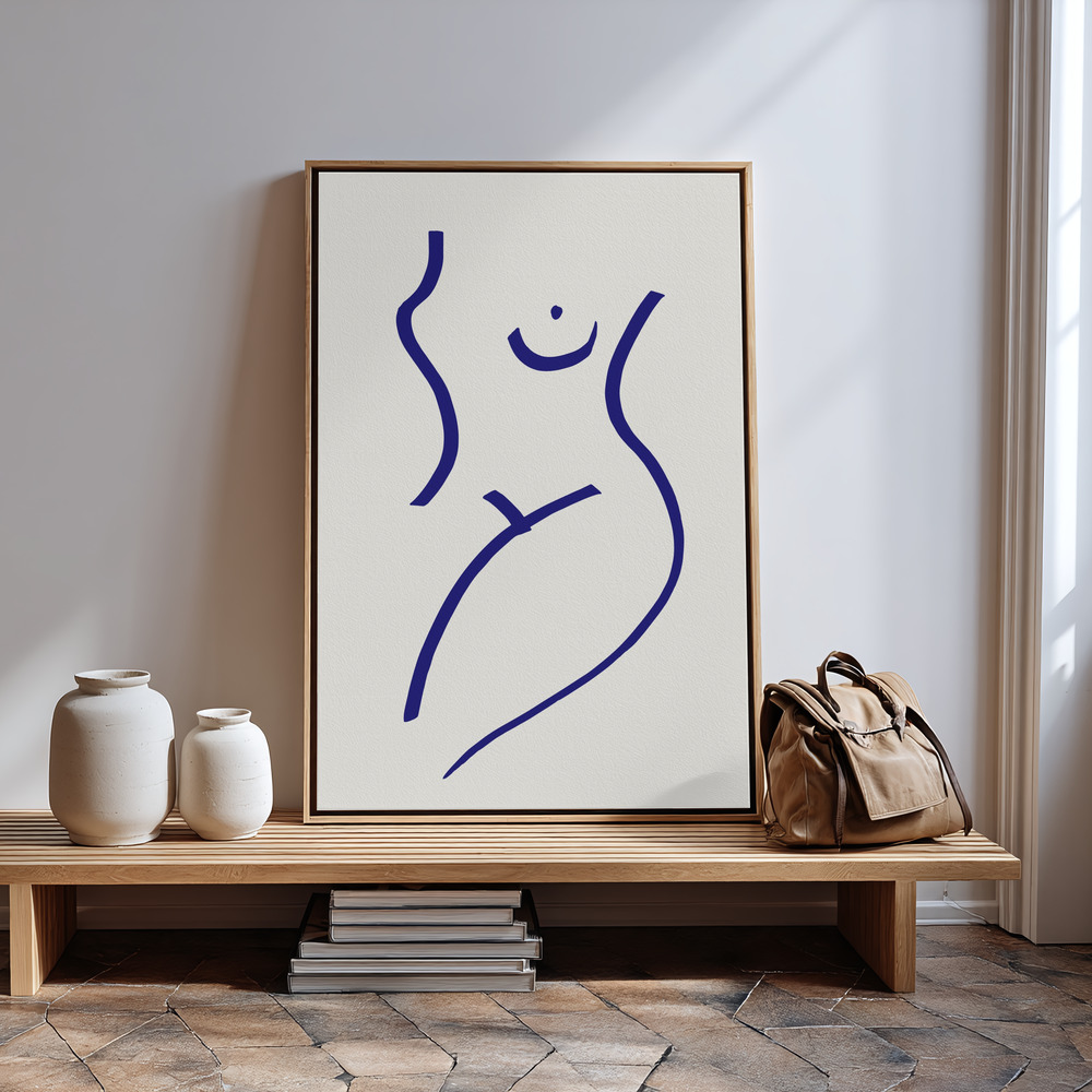 Canvas schilderi - Nude Blue in guest room