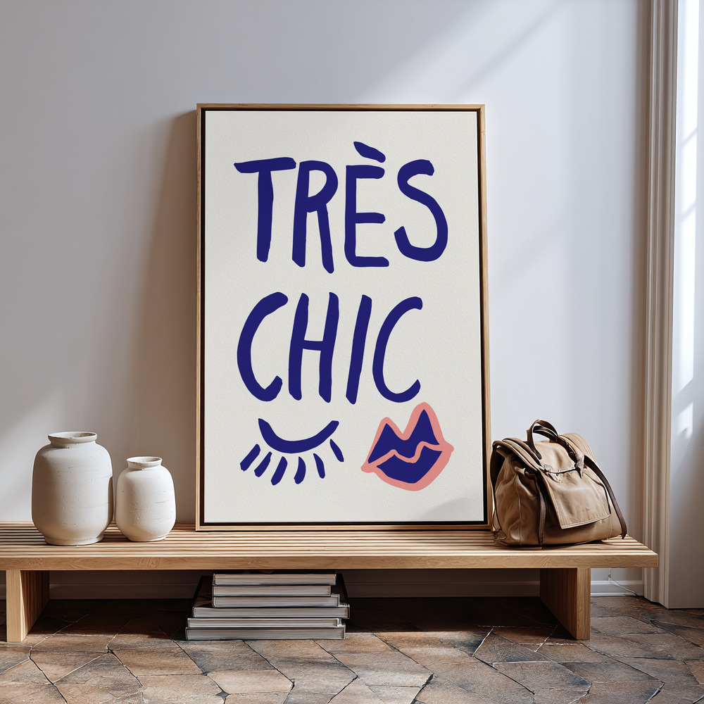 Canvas print - Tres Chic Blue in guest room