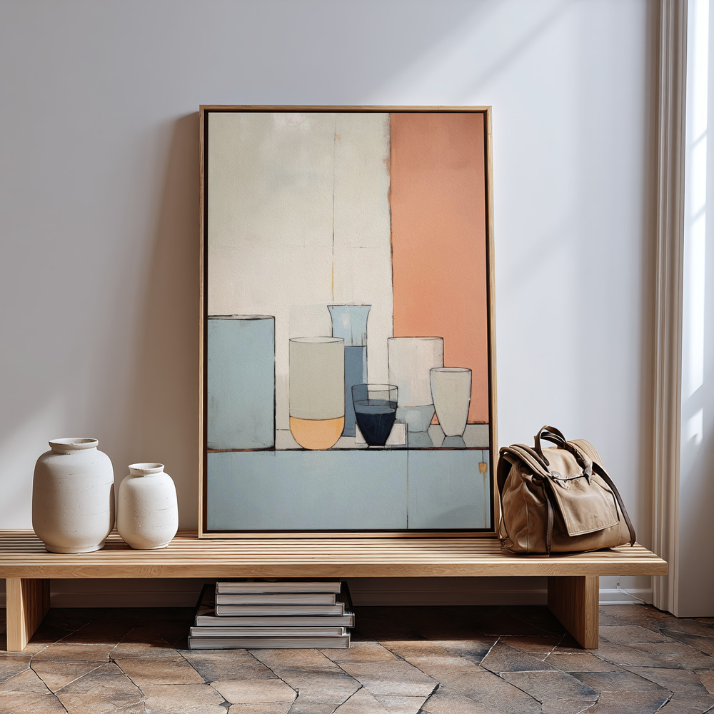 Canvas print - Pastel Still Life in guest room