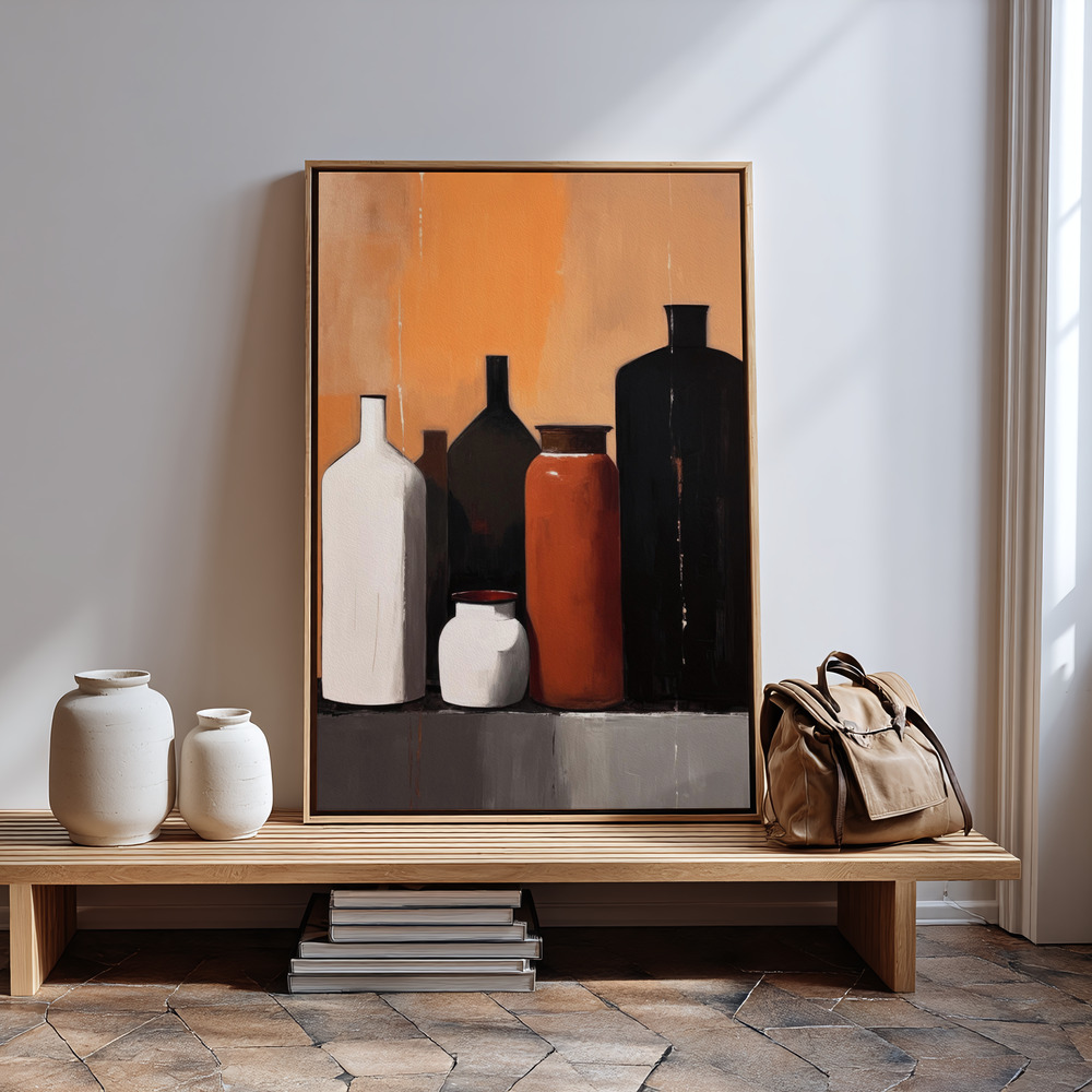 Canvas print - Still Life With Big Bottles in guest room