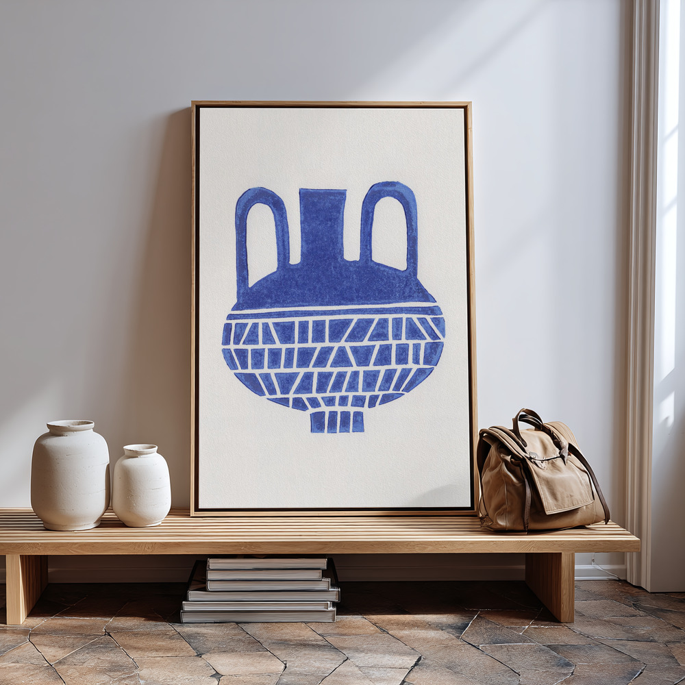 Canvas print - Linocut Vase #6 in guest room