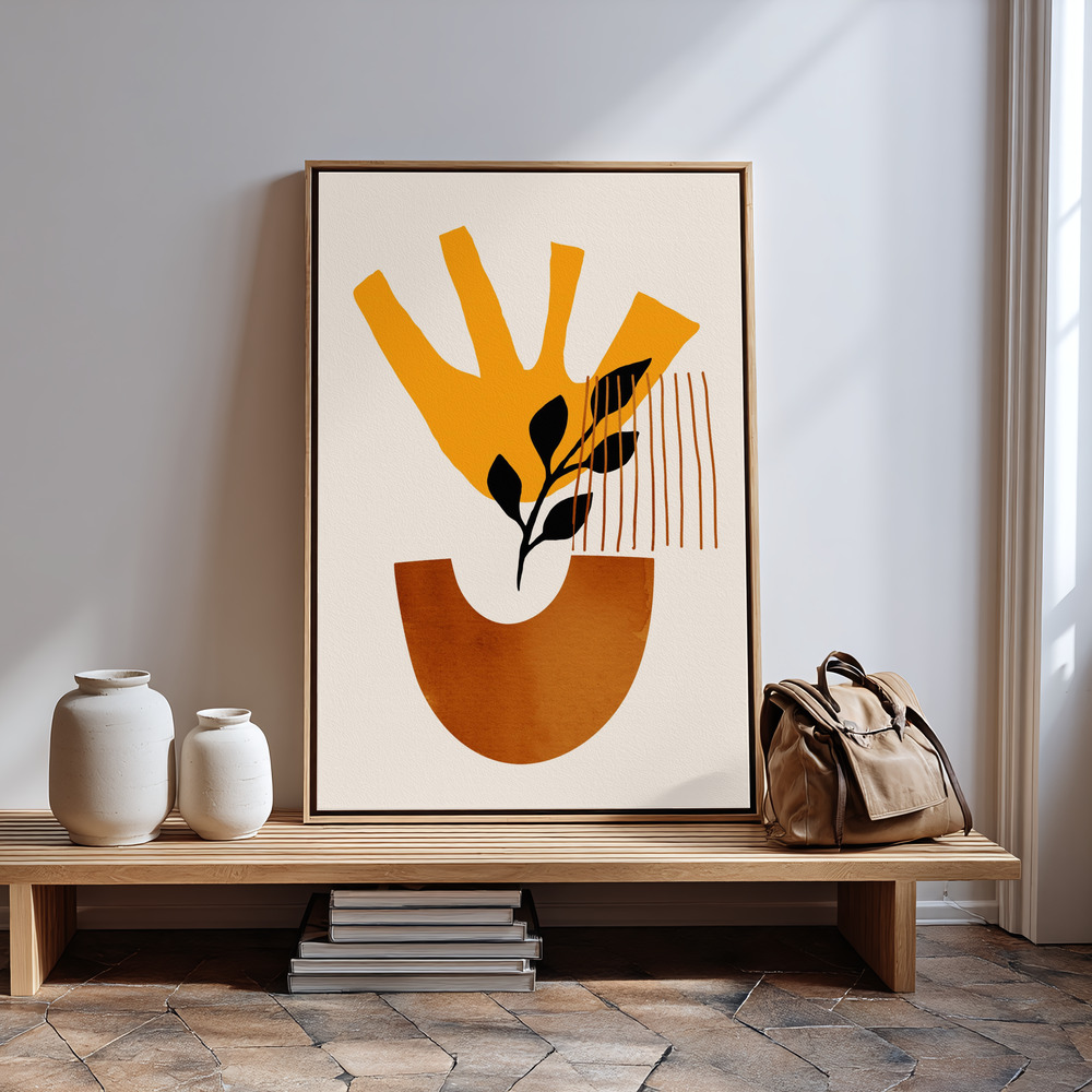 Canvas print - Sunshine Flower No.5 in guest room