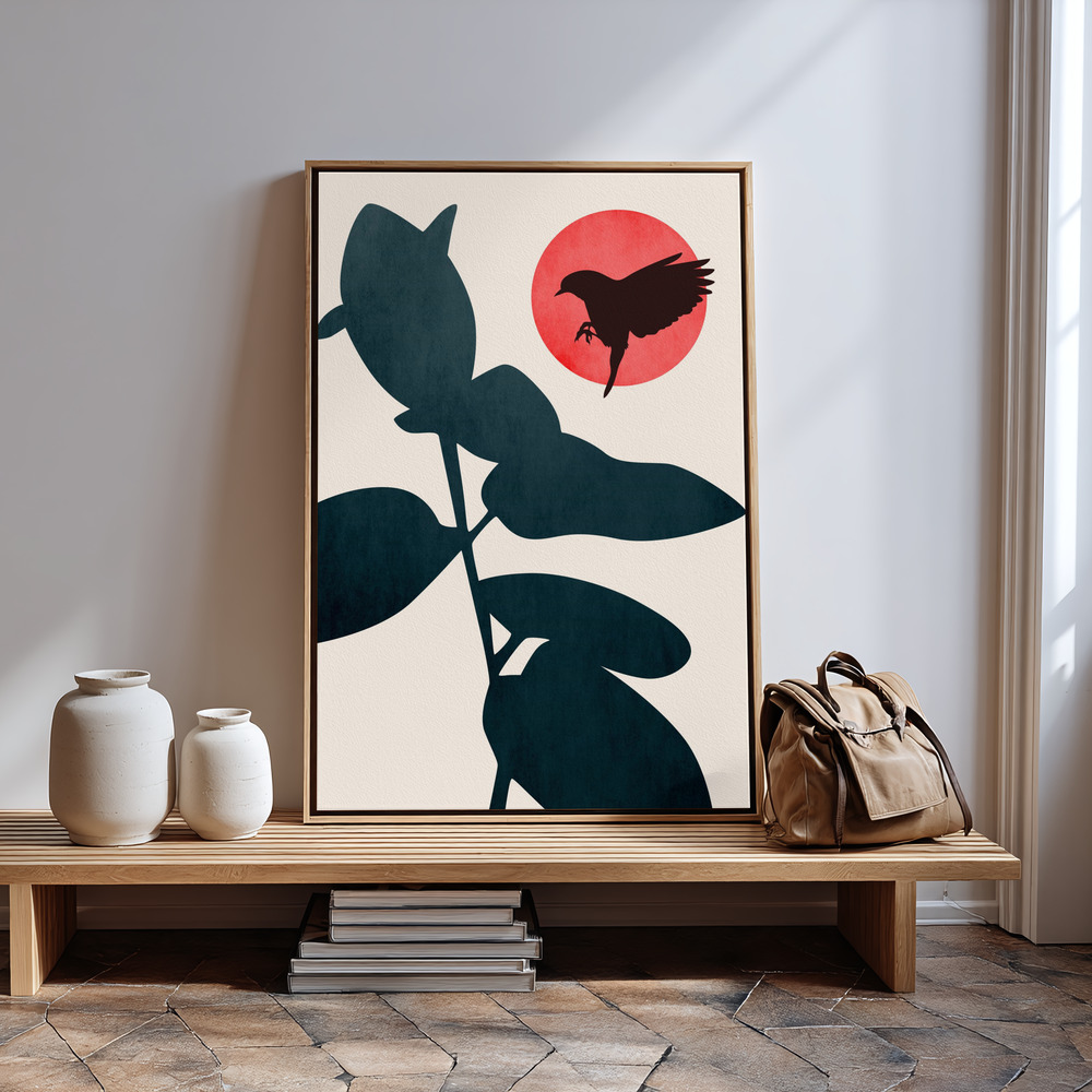 Canvas schilderi - Japanese Bird bij de ingang