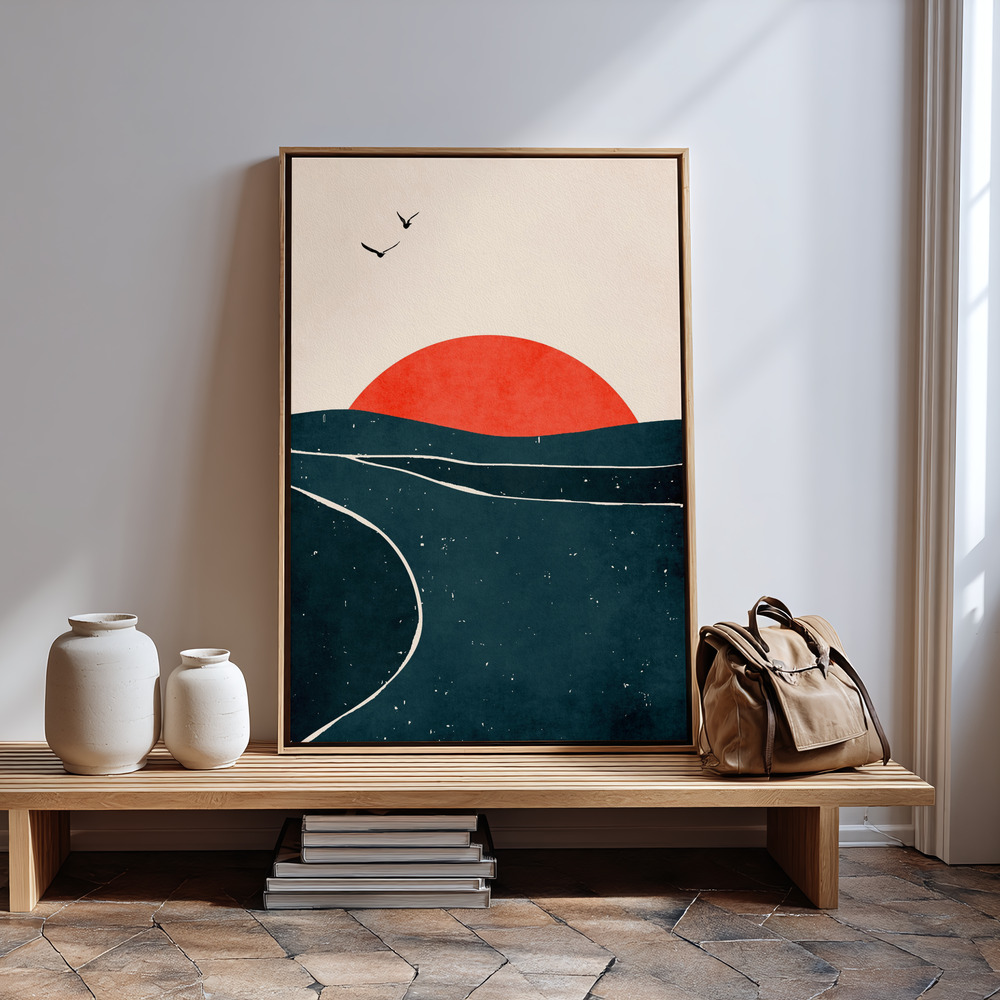 Canvas print - Dancing Seagulls in guest room