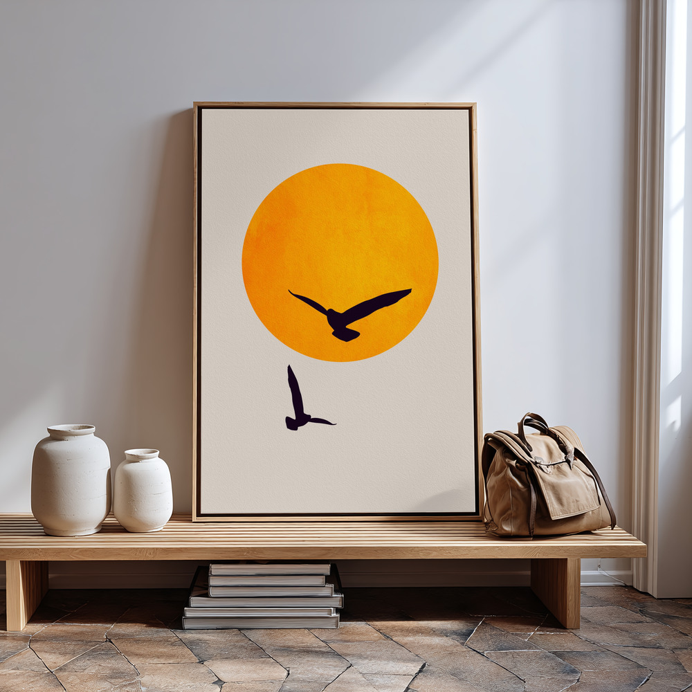 Canvas print - Birds In the Sky in guest room