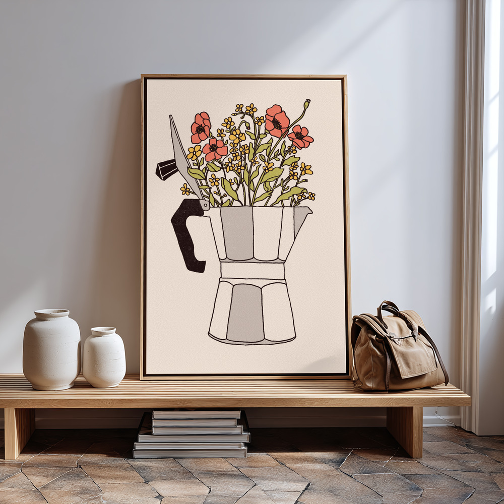 Canvas print - Moka Flowers in guest room