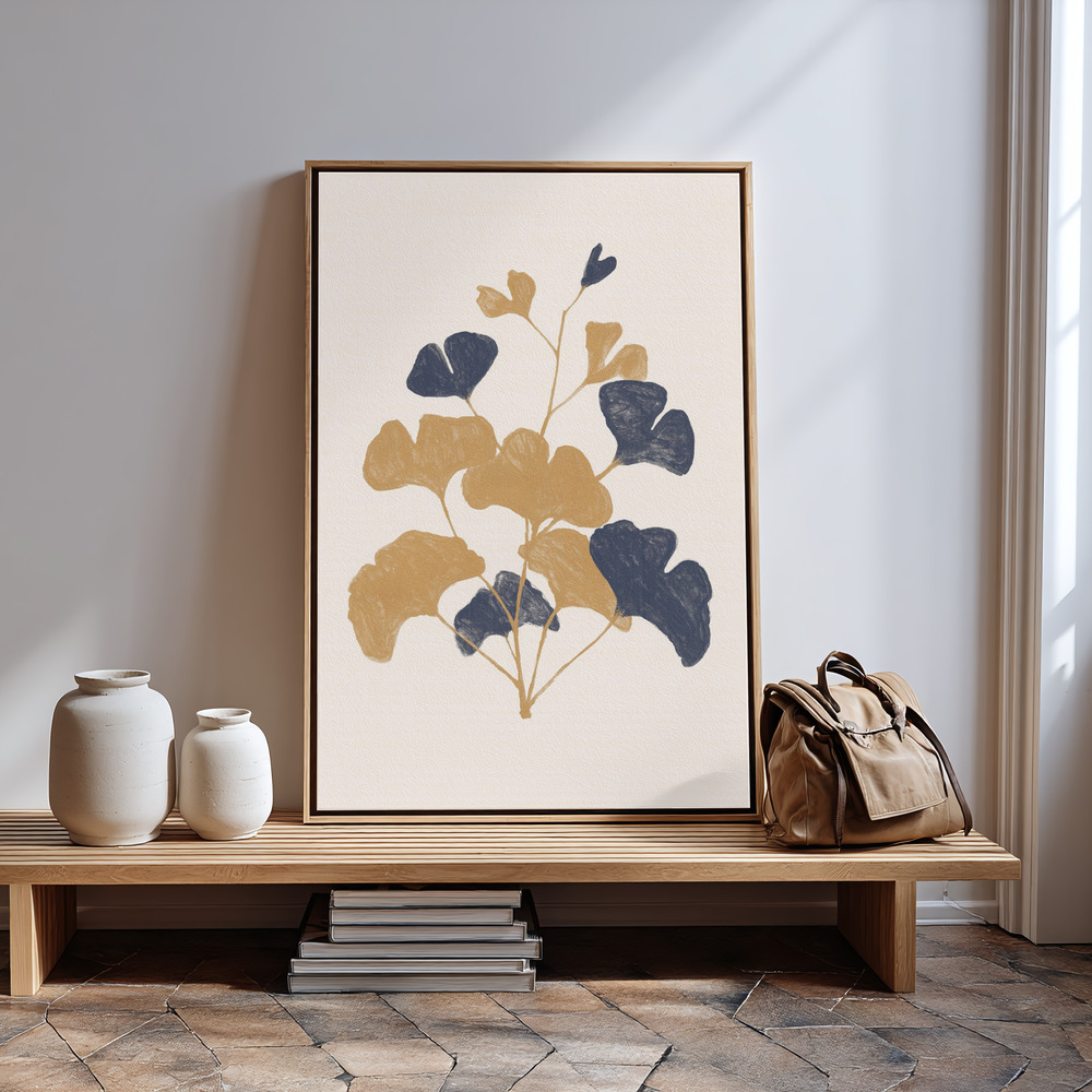 Canvas schilderi - Golden Ginko bij de ingang