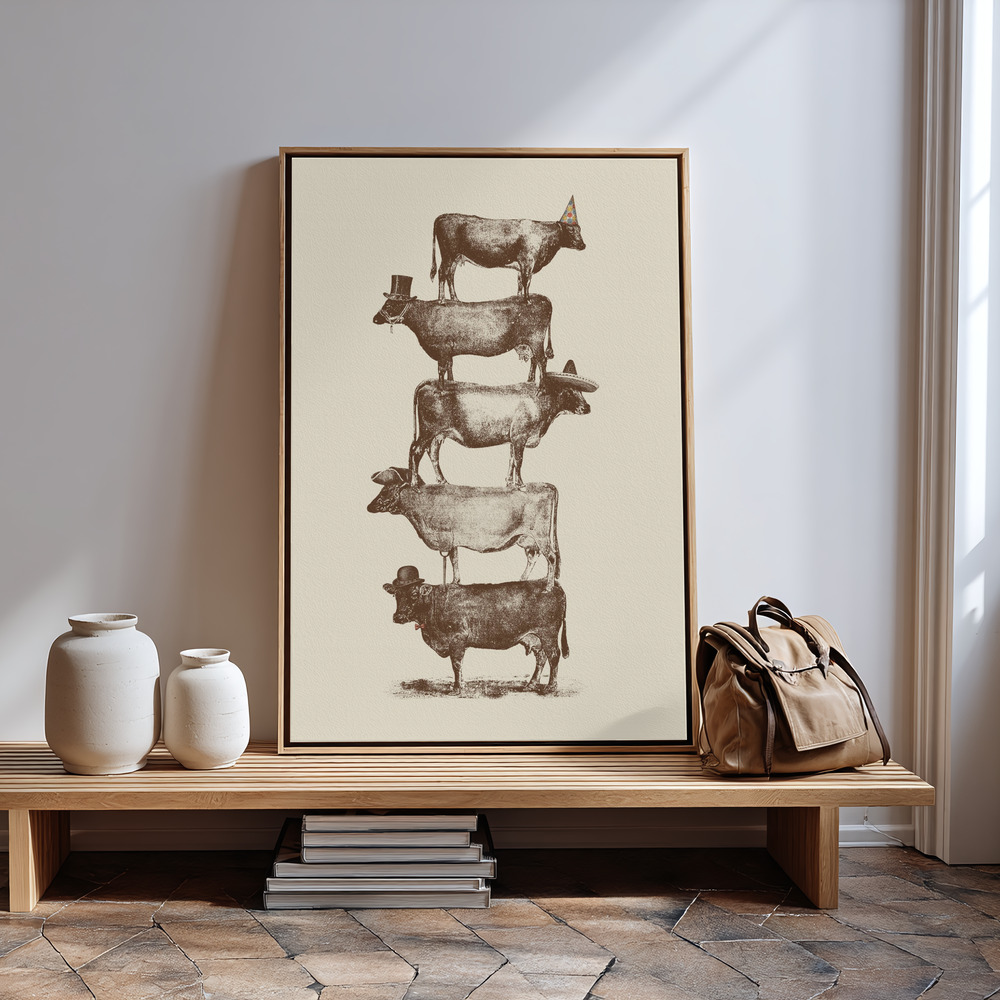 Canvas print - Cow Cow Nuts in guest room