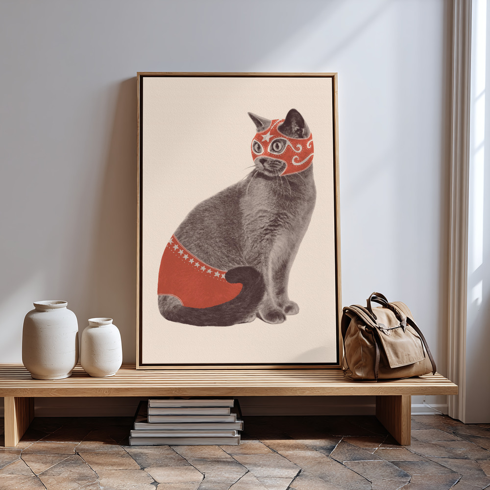 Toile - Chat Catcheur à l'entrée