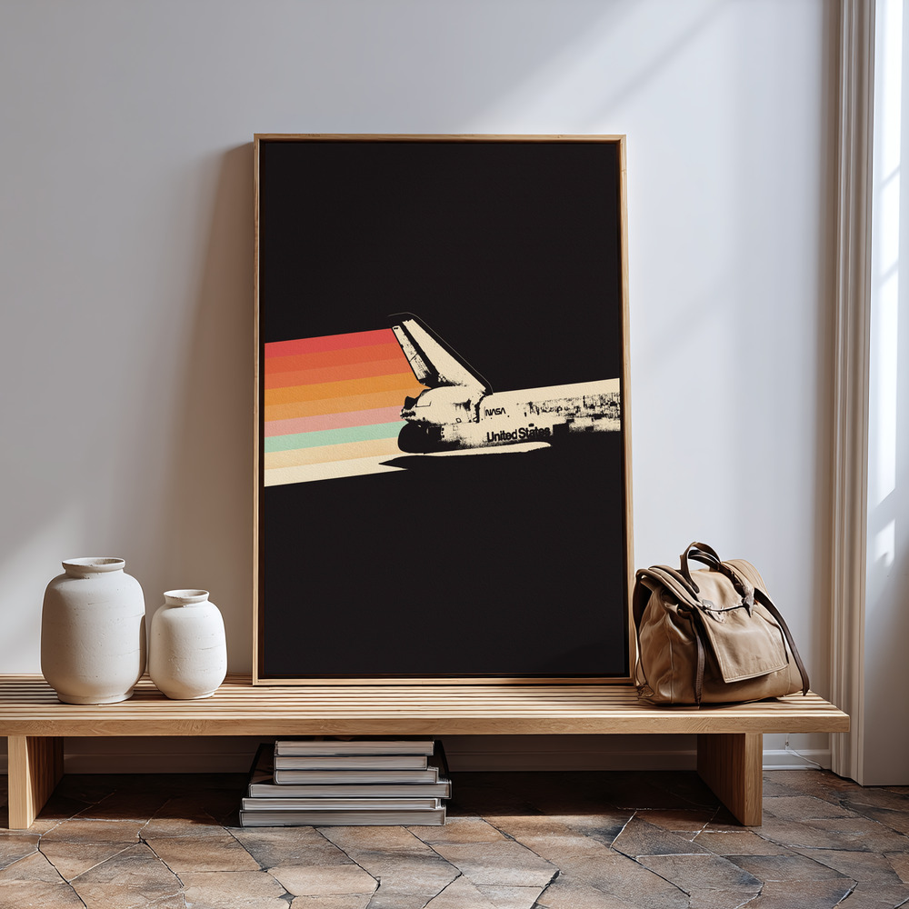 Stampe su tela - Space Ship Rainbow in guest room