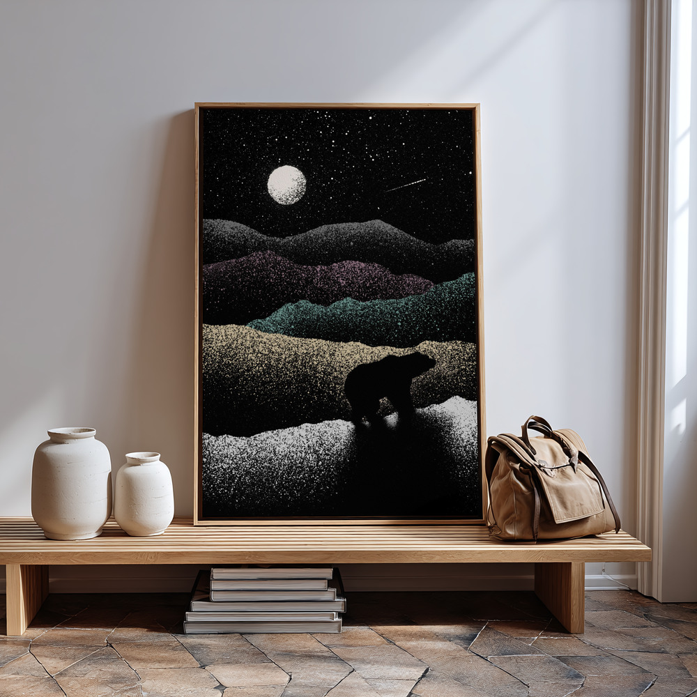Canvas print - Wandering Bear in guest room