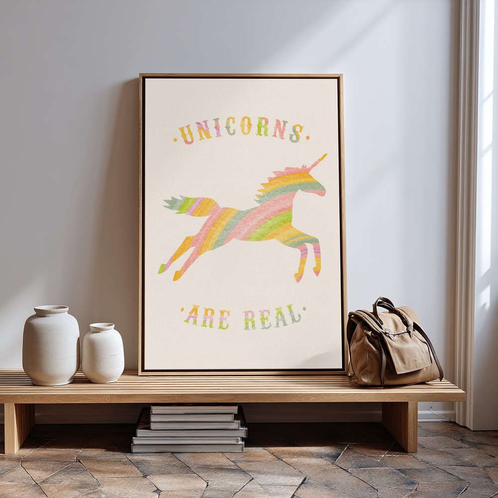 Leinwandbild - Unicorns Are Real in guest room
