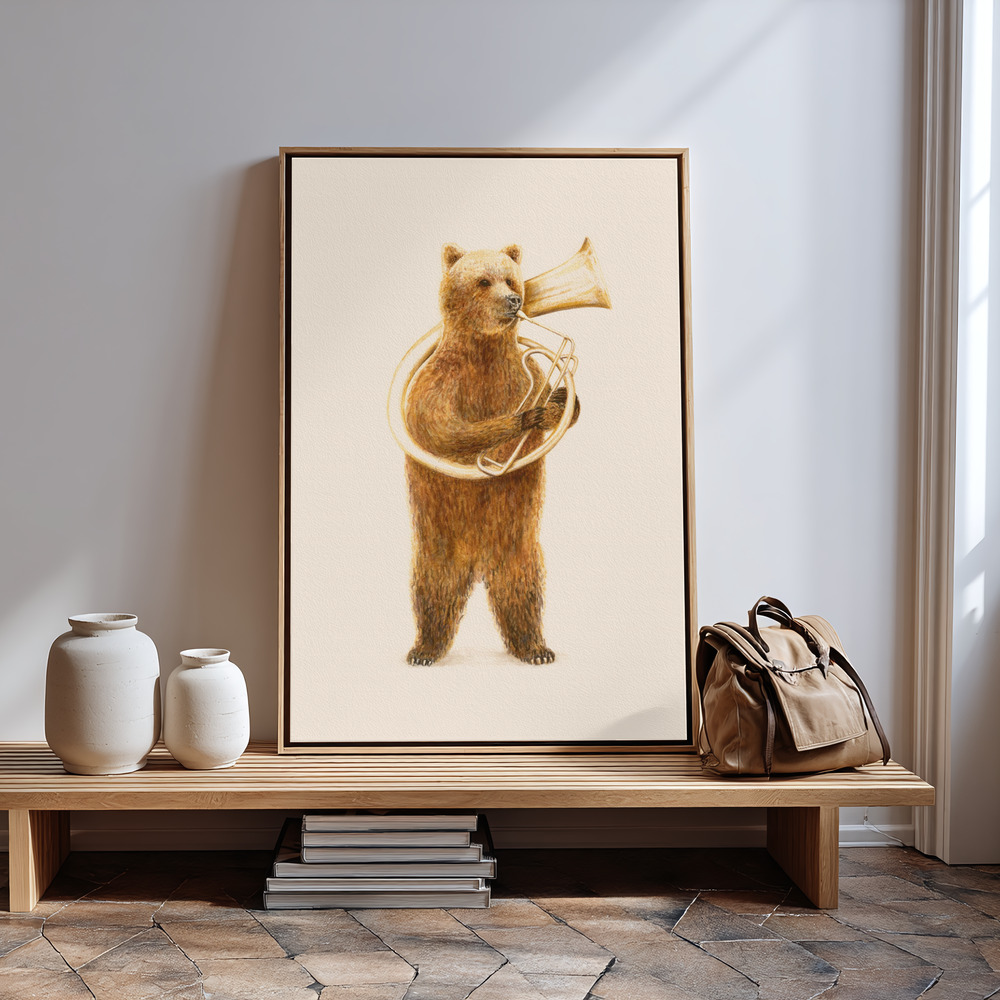 Canvas schilderi - The Bear and His Helicon bij de ingang