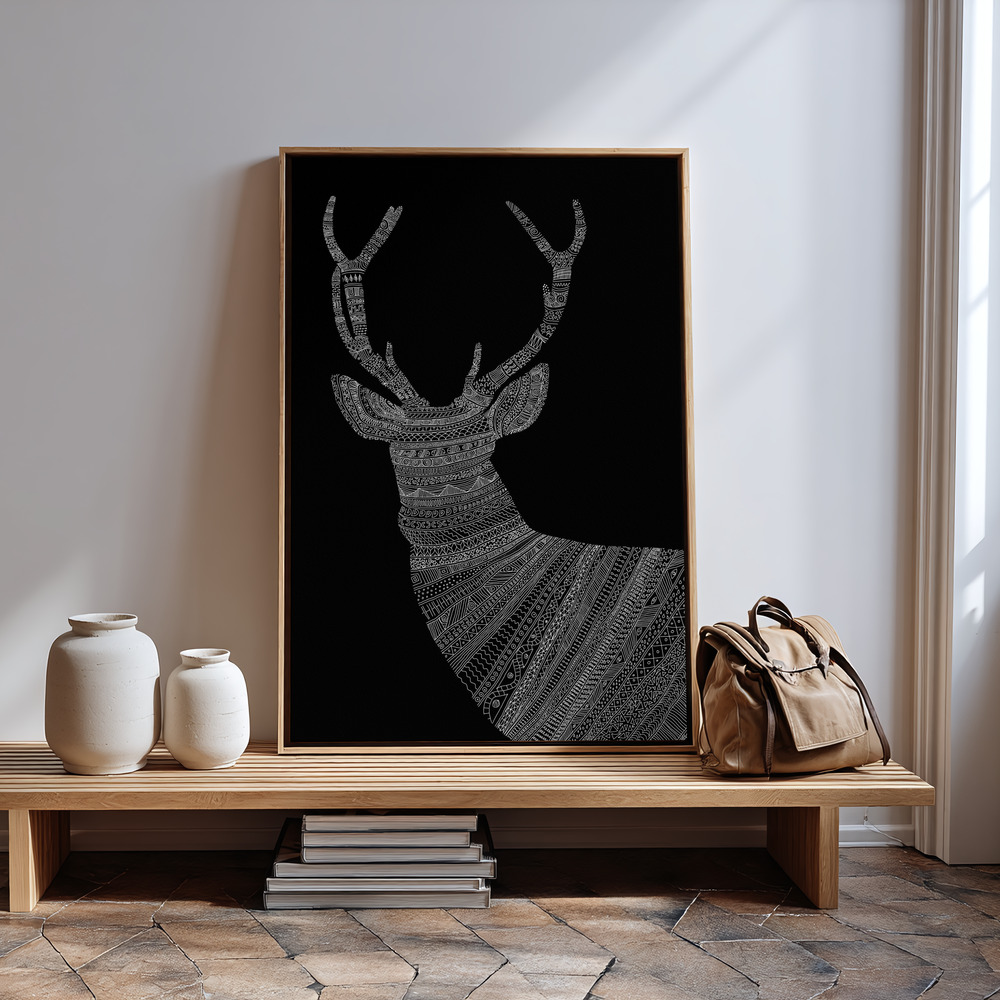 Canvastavla Stag Black - Tavla in guest room