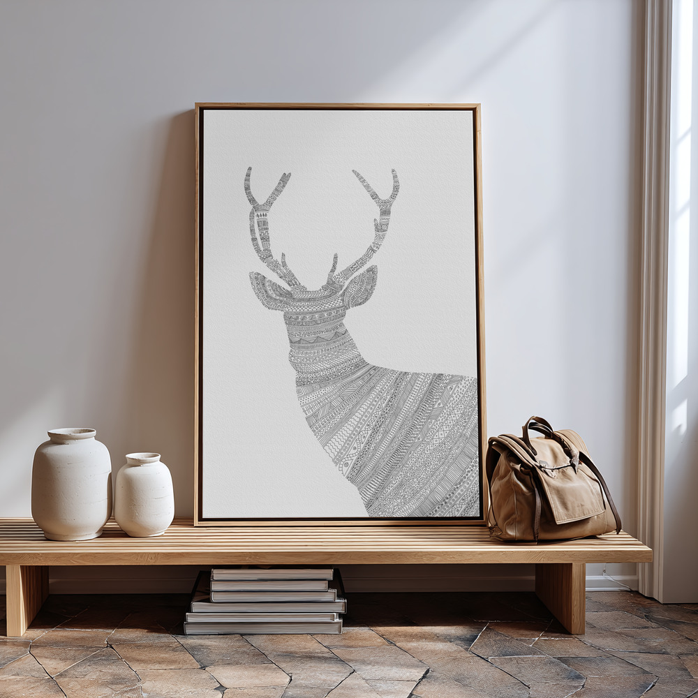 Canvas print - Stag Grey in guest room