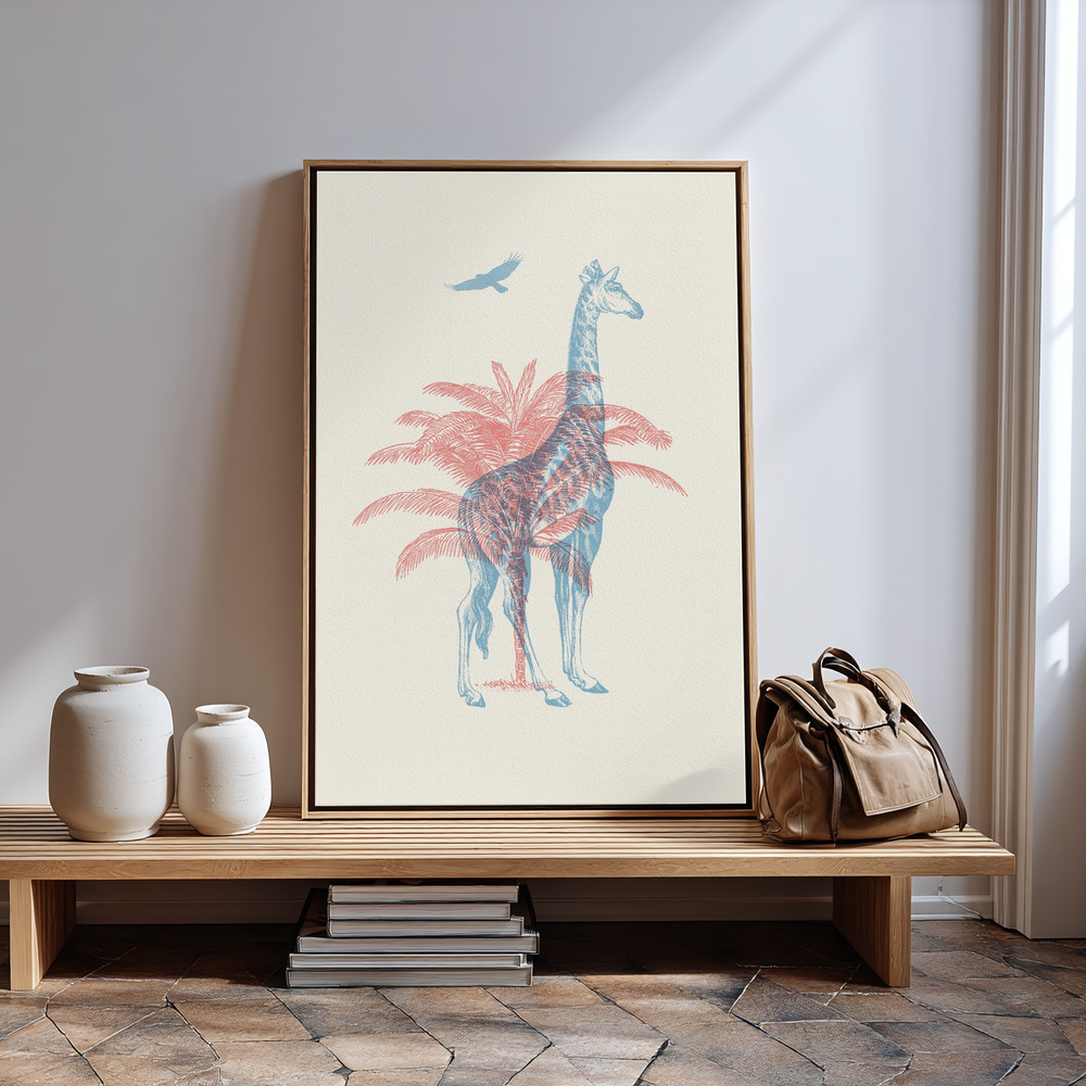 Canvas print - Giraffe in guest room
