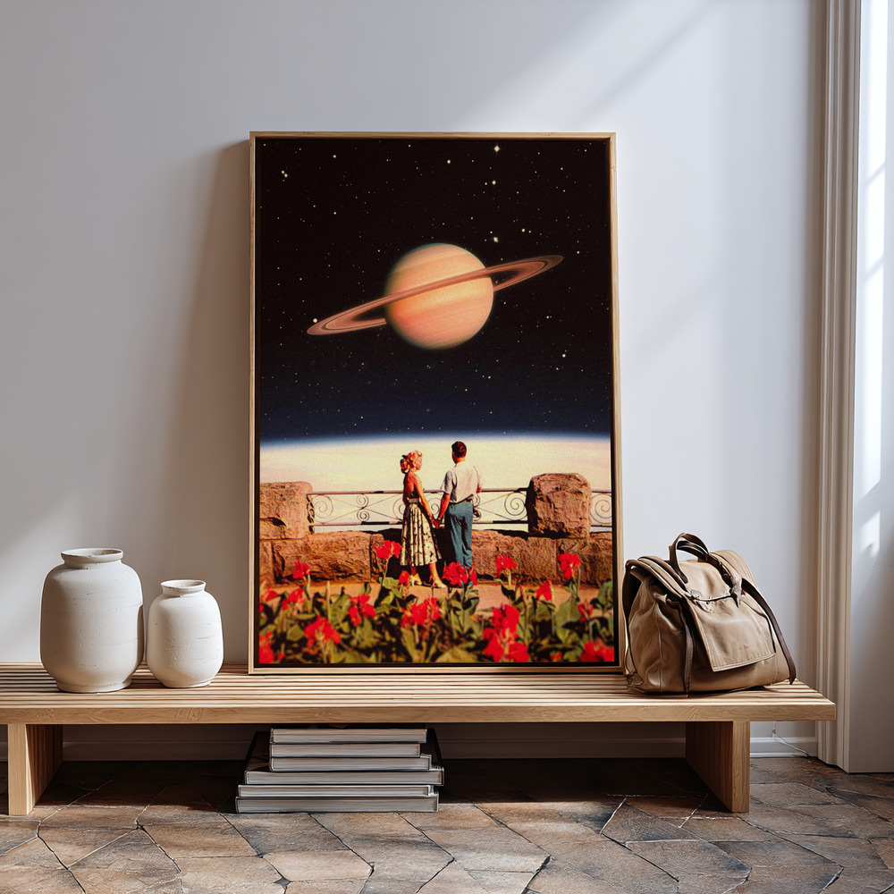Canvas schilderi - Lovers In Space bij de ingang
