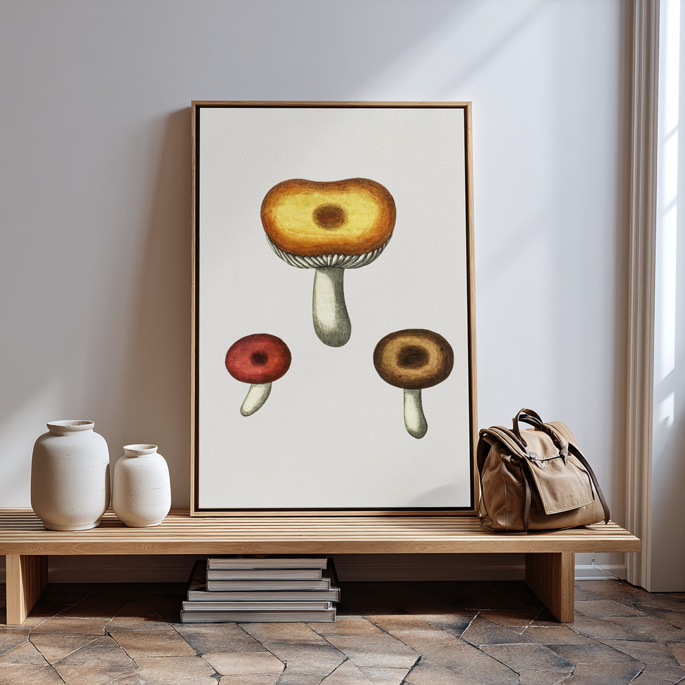Canvas print - Hand Drawn Galerina Mushroom by the entrance