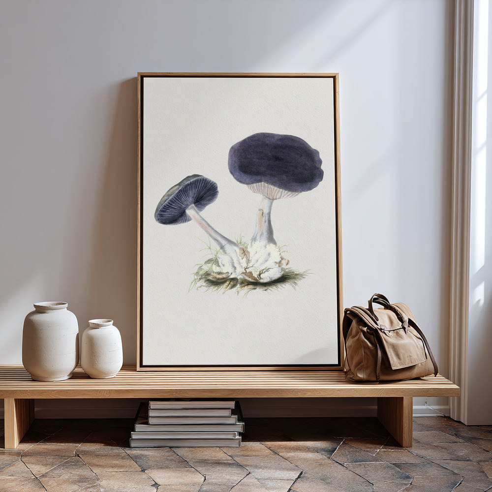 Canvas print - Vintage Violet Webcap Mushroom by the entrance
