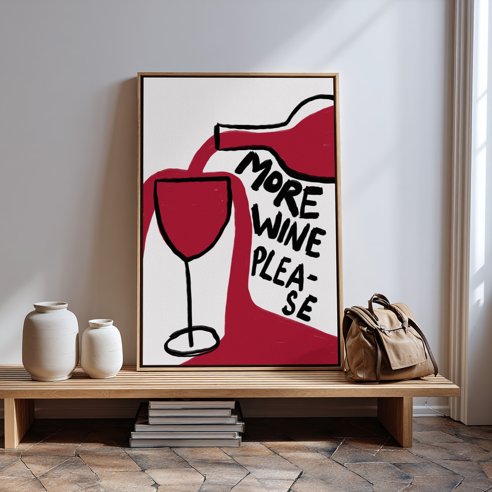 Stampe su tela - More Wine Please in guest room