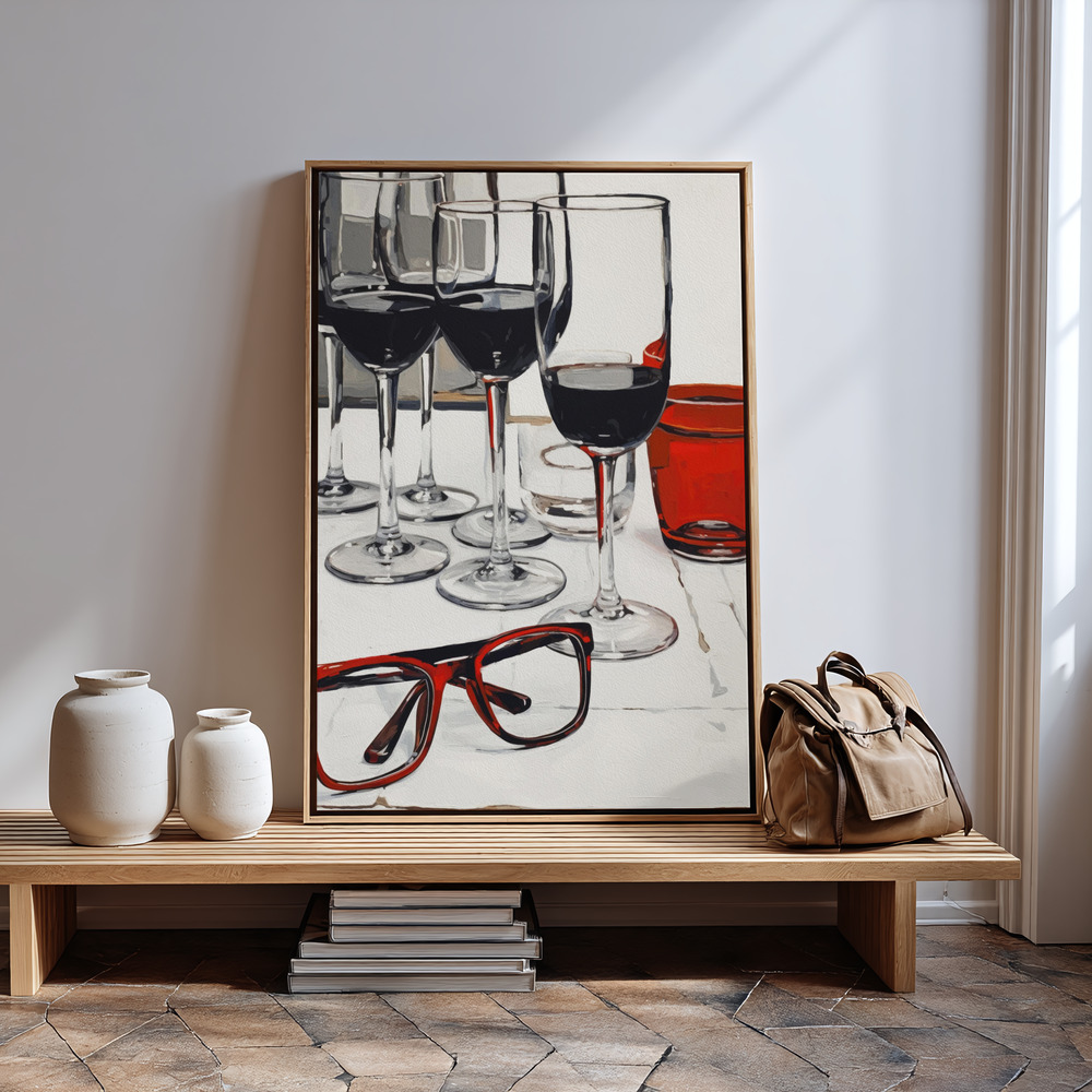 Toile - Still Life With Red Glasses à l'entrée