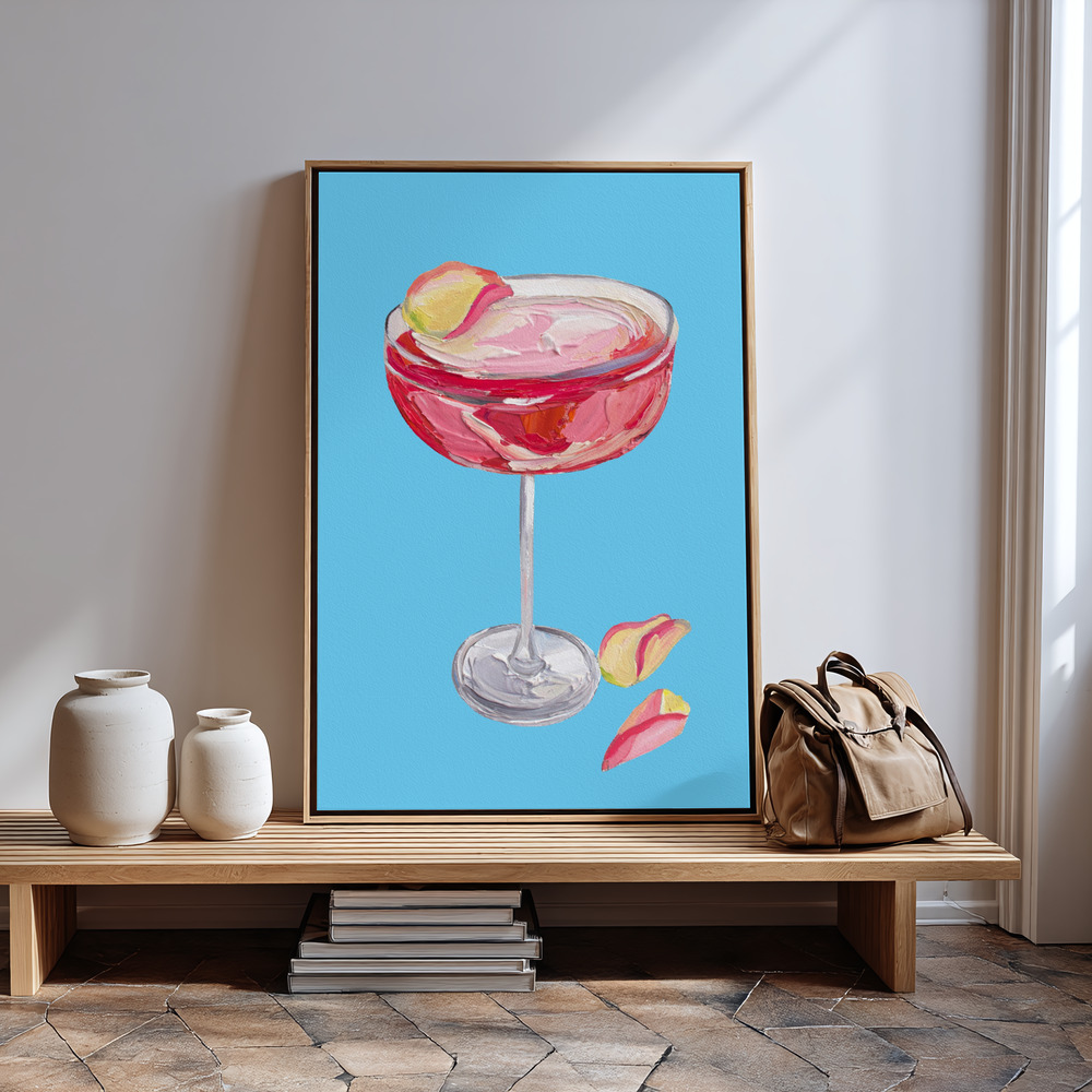 Canvas schilderi - Sparkling Rose Gin Cocktail bij de ingang
