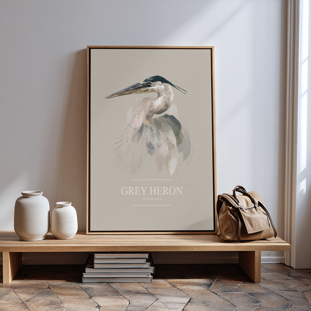 Canvas schilderi - Grey Heron in guest room