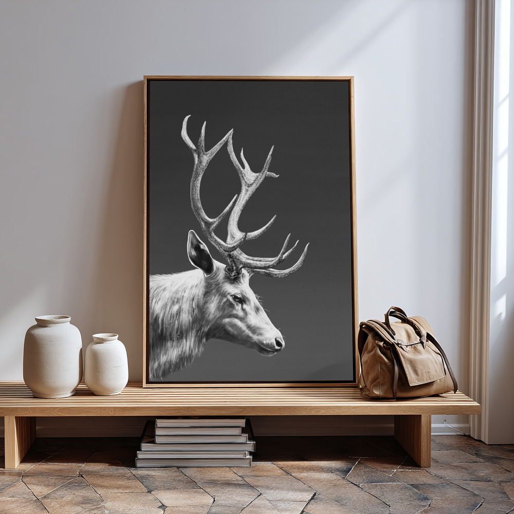 Canvas schilderi - Reindeer in guest room