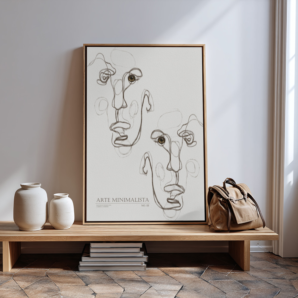 Canvas schilderi - Arte Minimalista No 3 in guest room