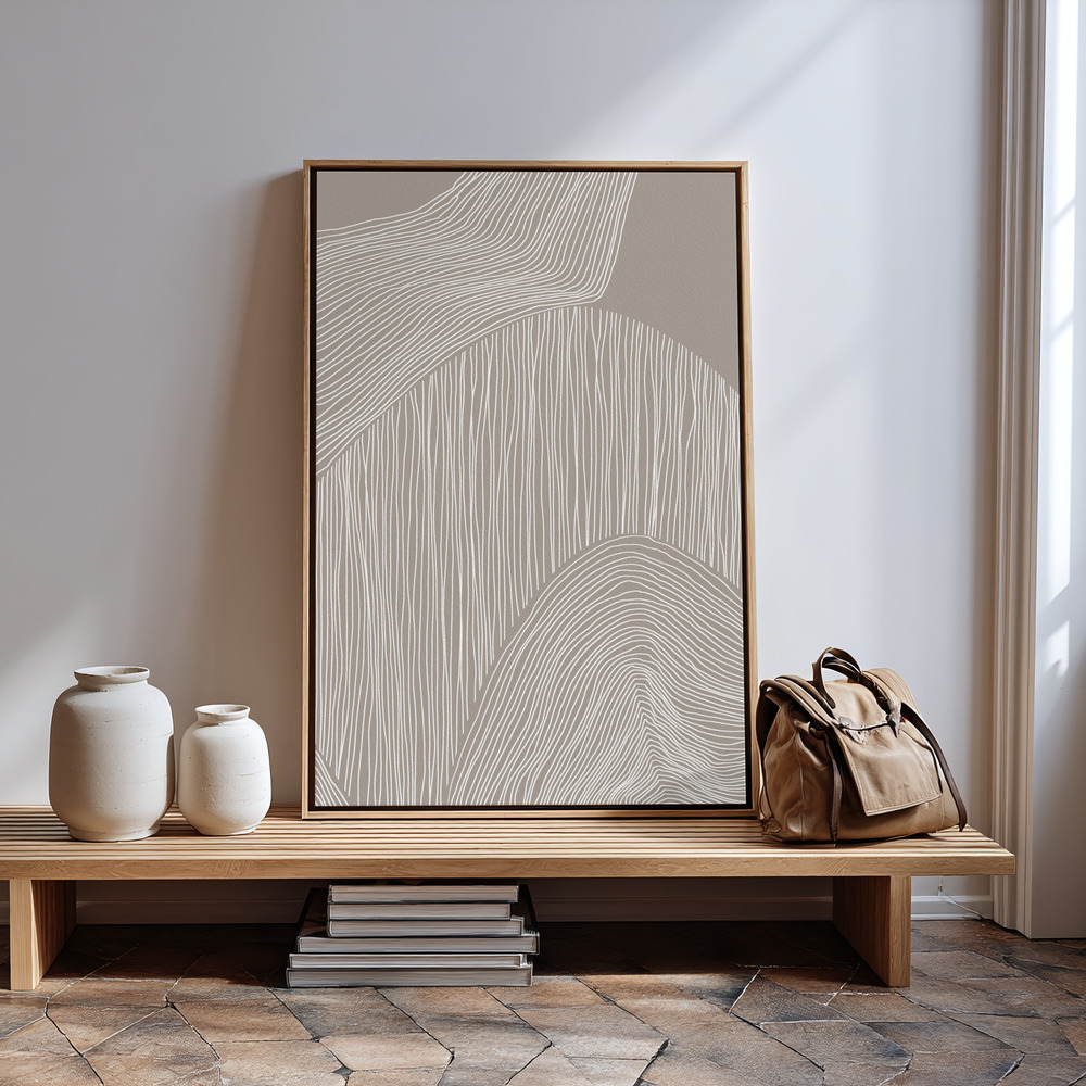 Canvas schilderi - Abstract Organic Lines bij de ingang