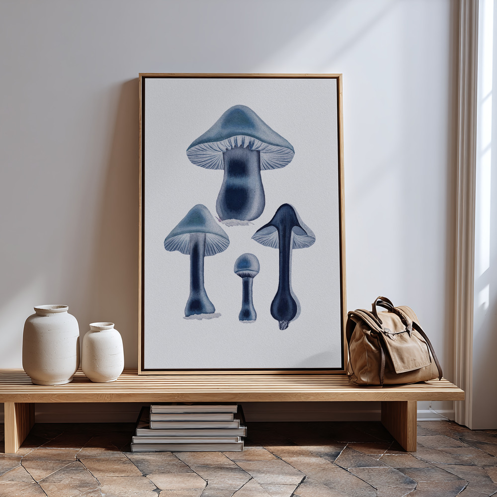 Stampe su tela - Agaricus Bulbosus - Blue vicino all'ingresso