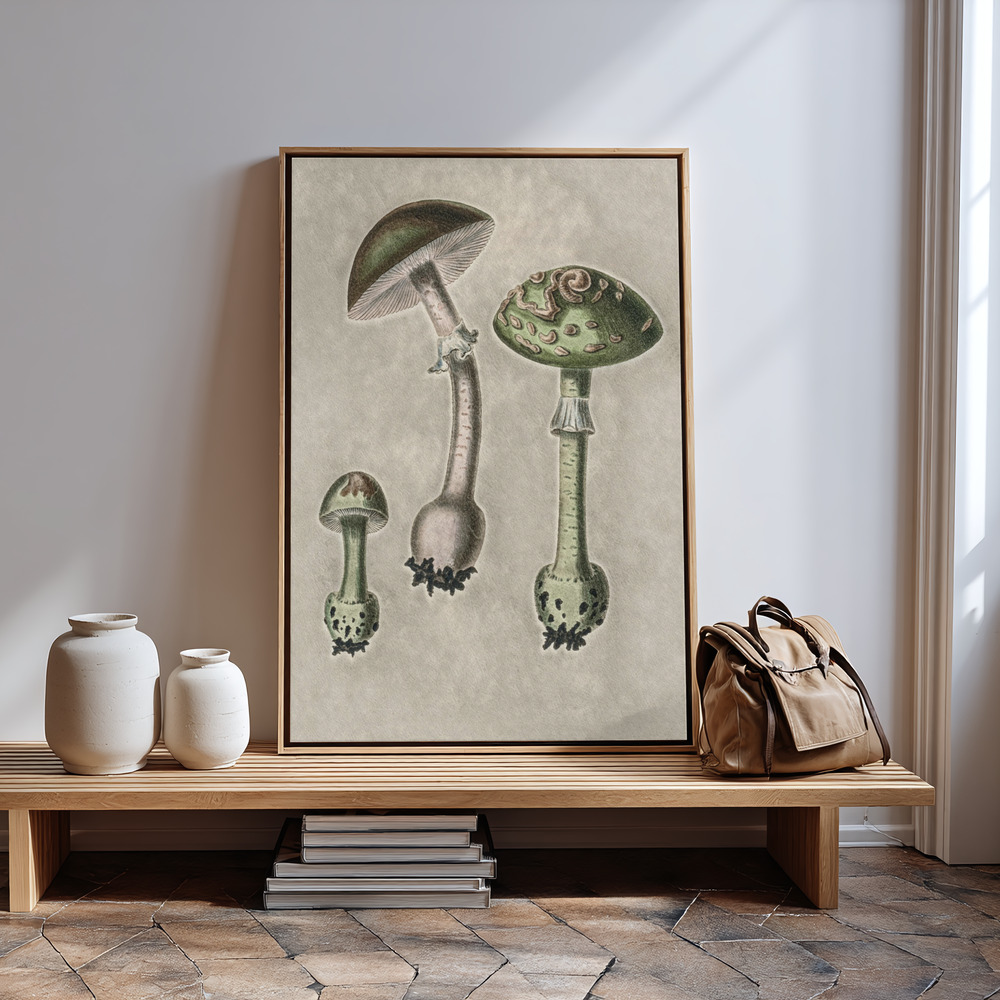 Stampe su tela - Amanita Muscaria Remix Green vicino all'ingresso