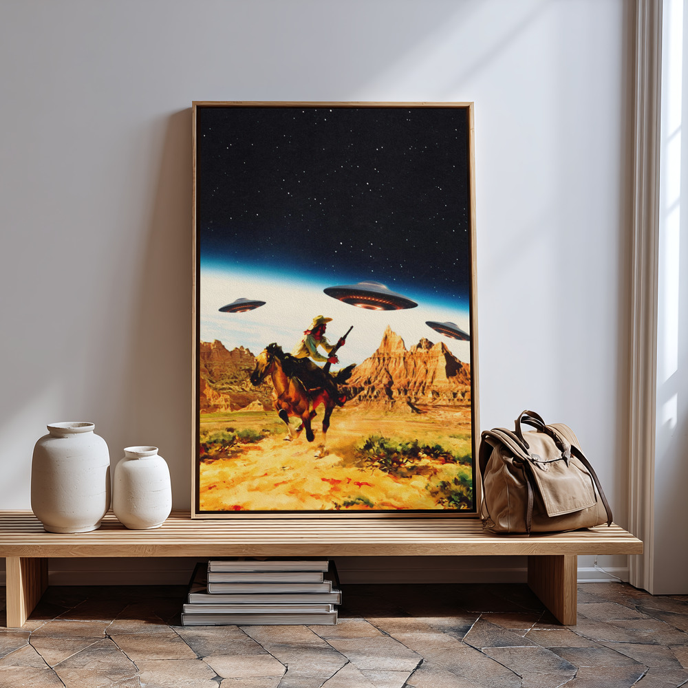 Canvas print - UFO Space Chase in guest room