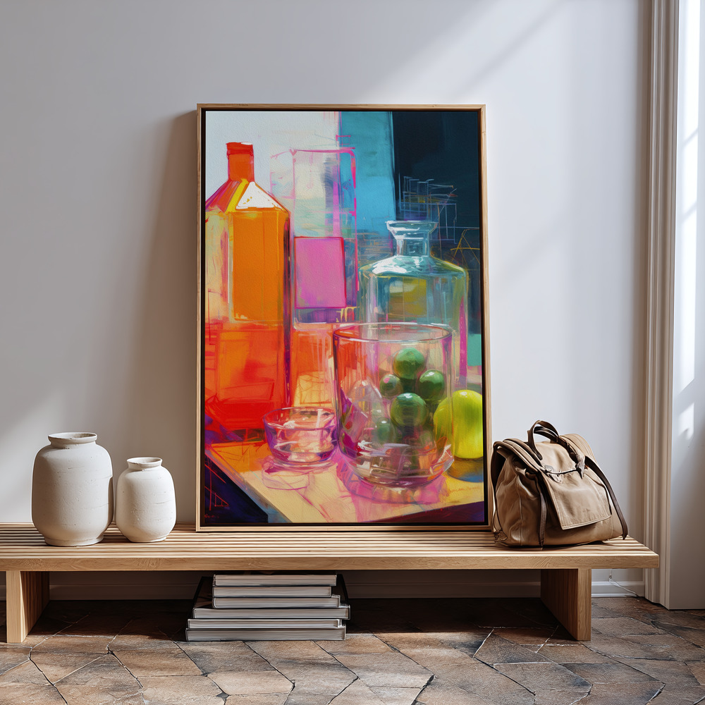 Canvas print - Neon Still Life No 2 in guest room
