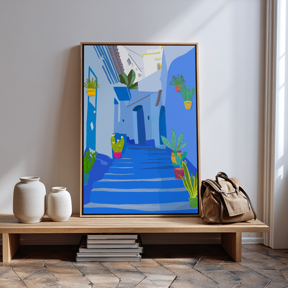 Canvas print - Blue city in guest room