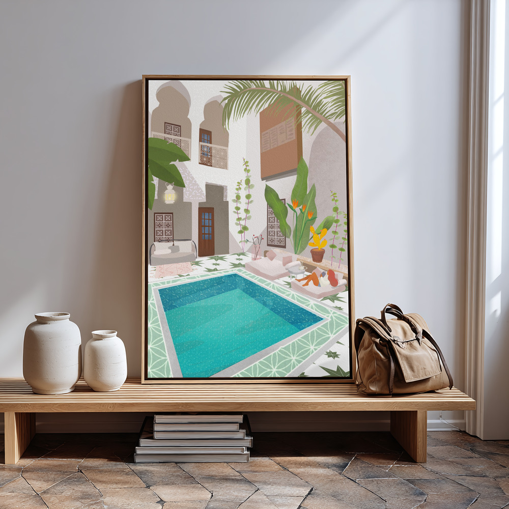 Canvas schilderi - Riad in guest room