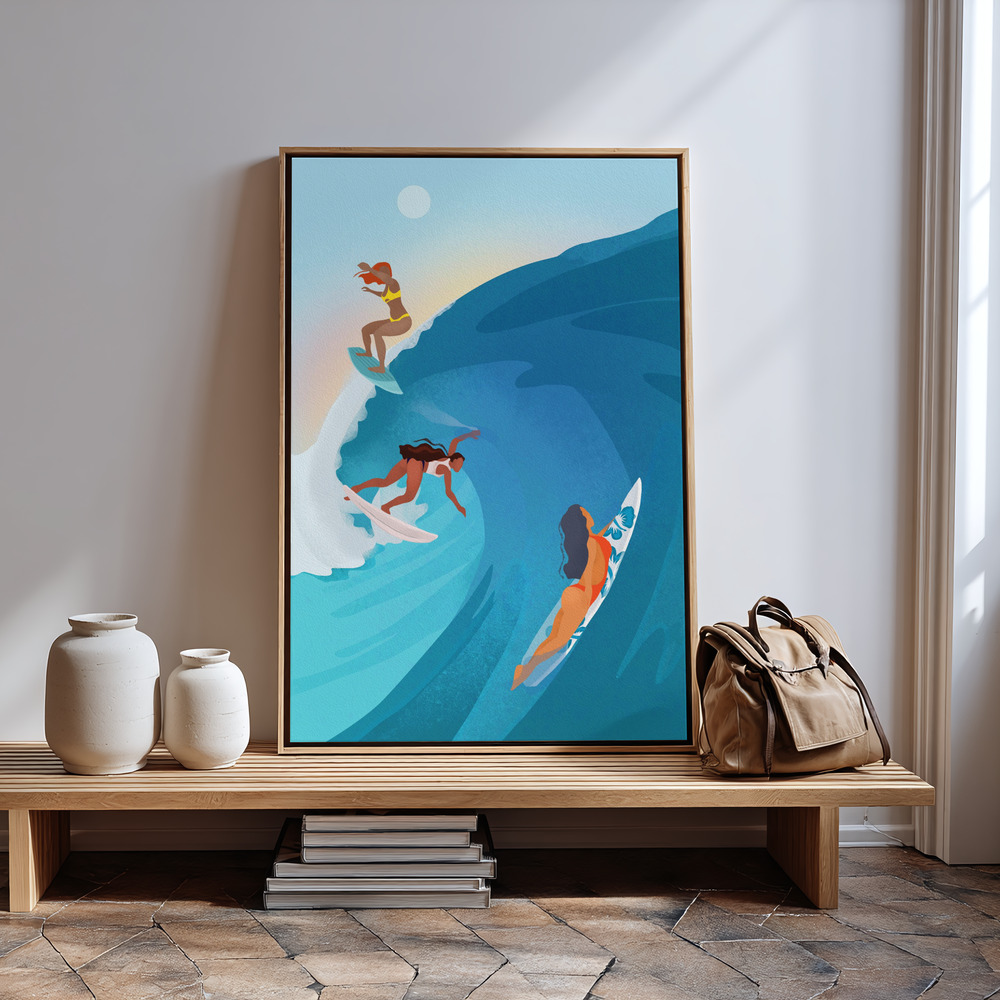 Canvas print - Surfers in guest room