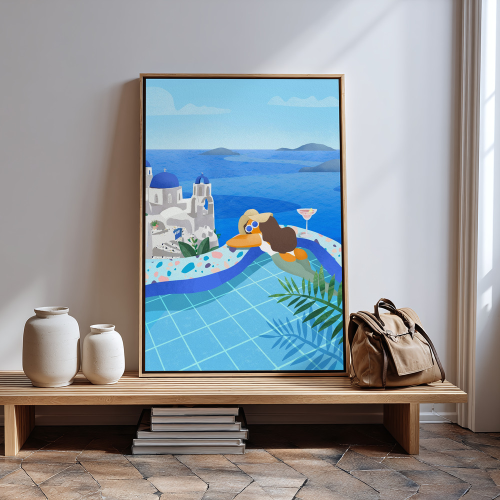 Canvas schilderi - Summer in Greece bij de ingang