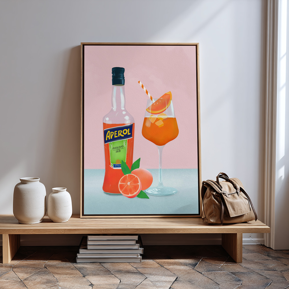 Lærred - Aperol Spritz in guest room