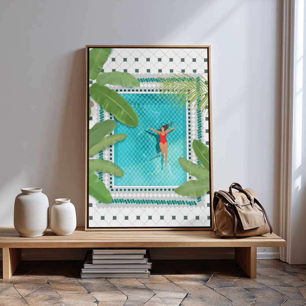 Canvas schilderi - Riad Pool in guest room