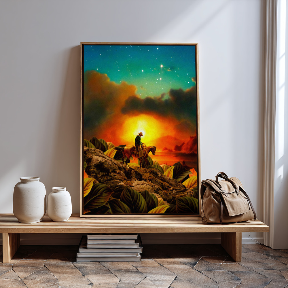 Canvas schilderi - Patience bij de ingang
