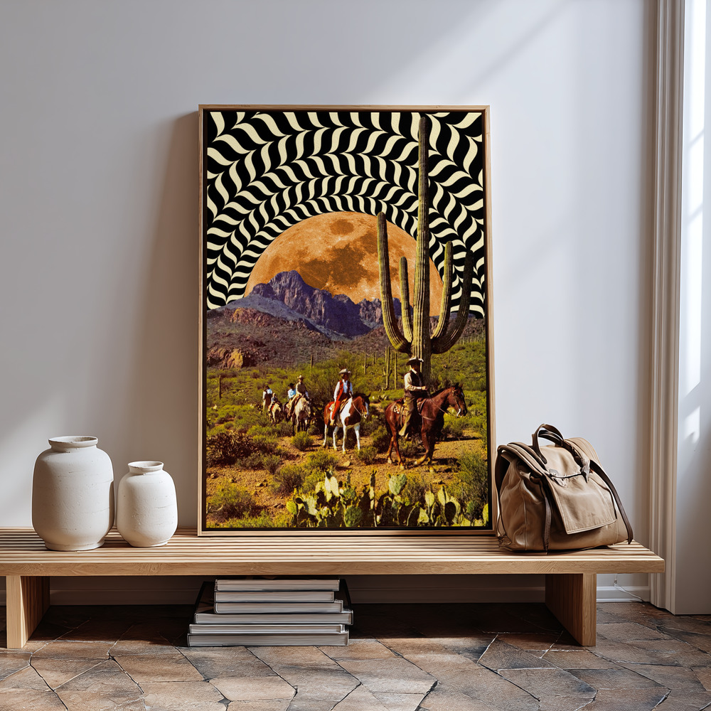 Canvas print - Illusionary Cowboys in guest room