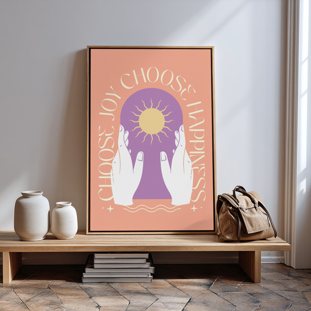 Canvas taulu - Choose Joy Choose Happiness sisäänkäynnin luona