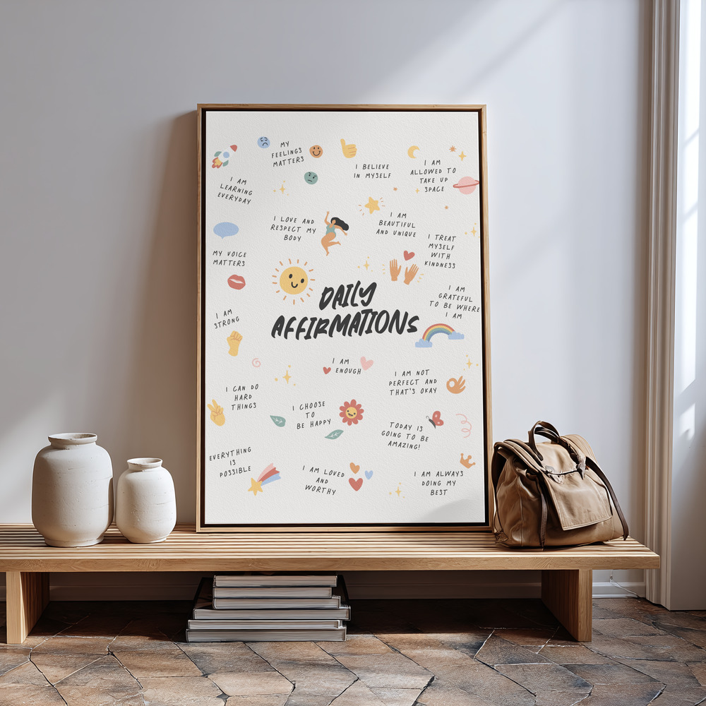 Obraz na płótnie - Daily Affirmations No2 przy wejściu